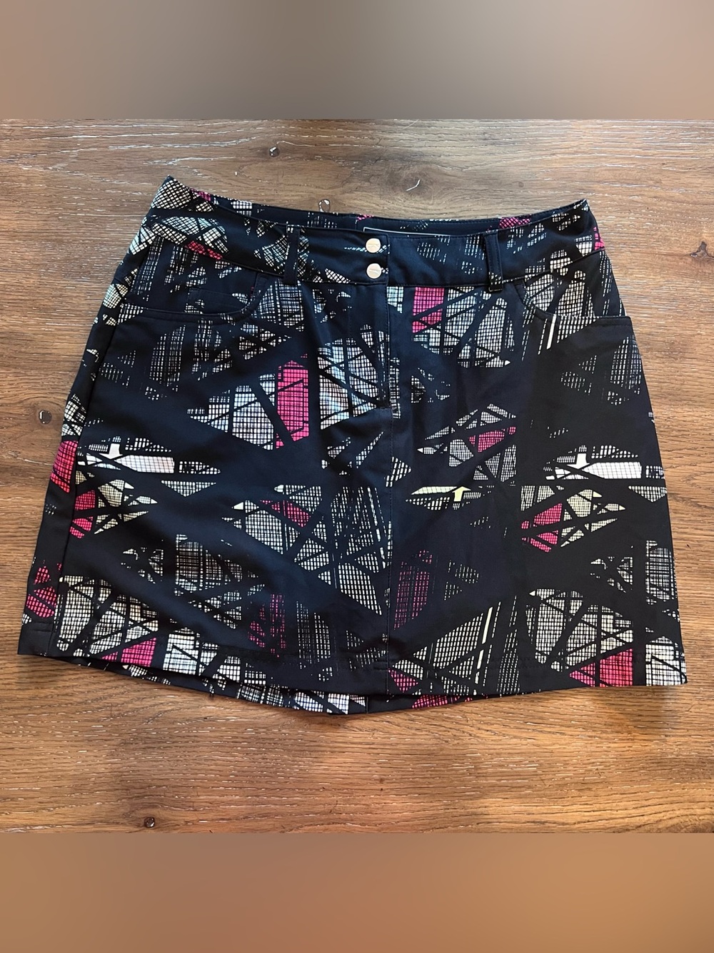 Slazenger Golf Skort 2 Hydro Dry Moisture Wicking Black Zip Front Pockets